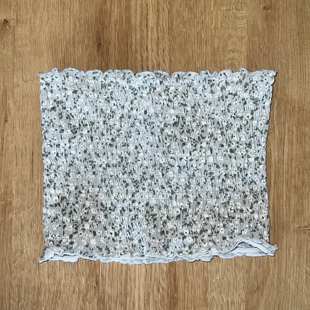 Hollister light blue flowered tube top